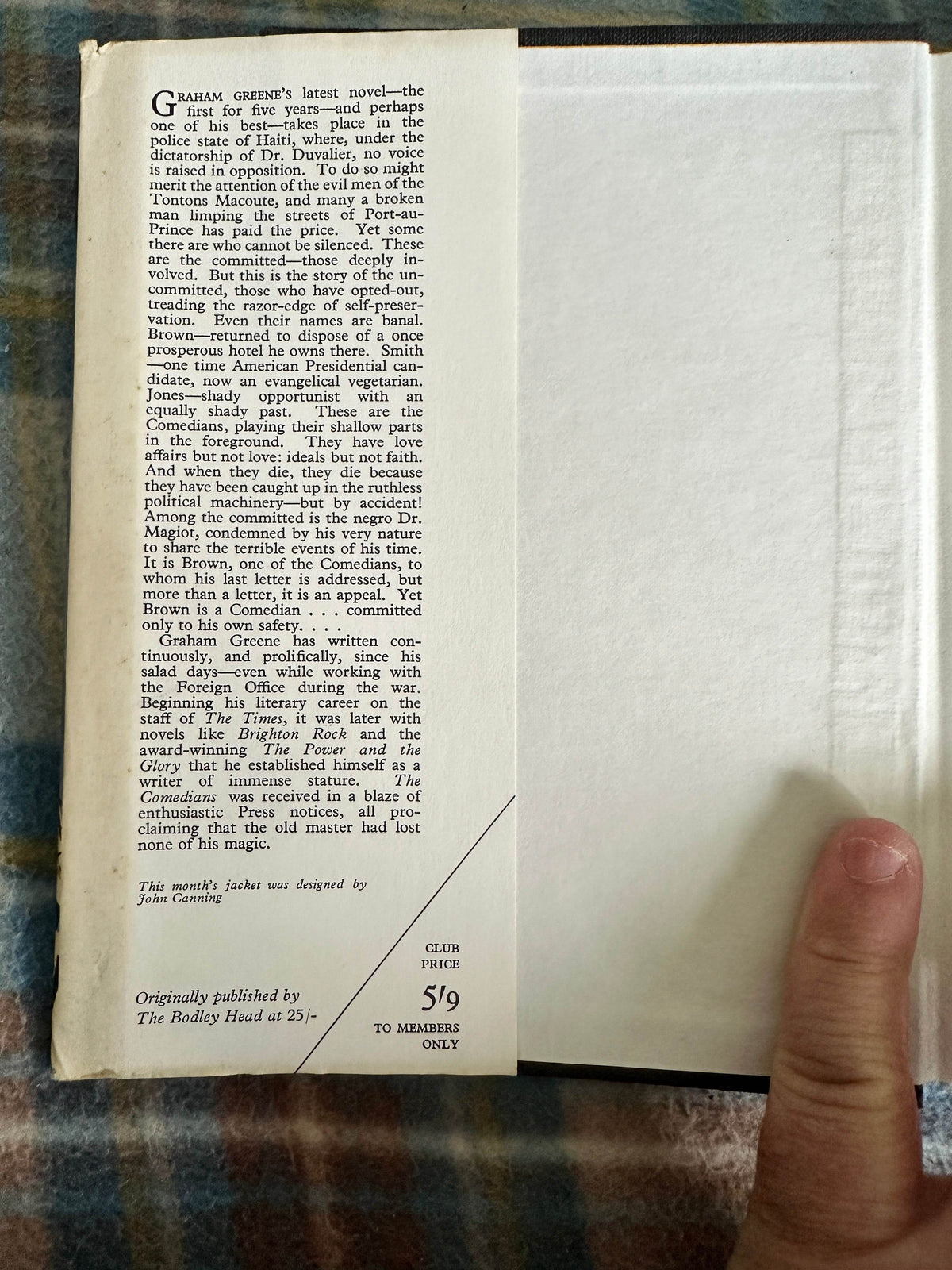 1966 The Comedians - Graham Greene(Companion Book Club) - Honeyburn Books (UK)