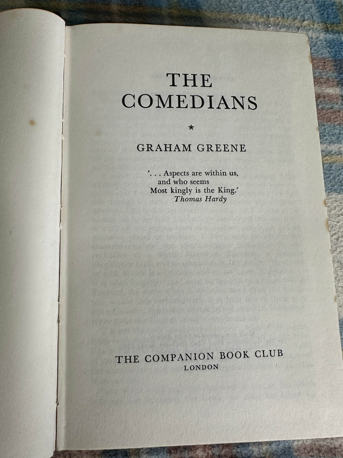 1966 The Comedians - Graham Greene(Companion Book Club) - Honeyburn Books (UK)
