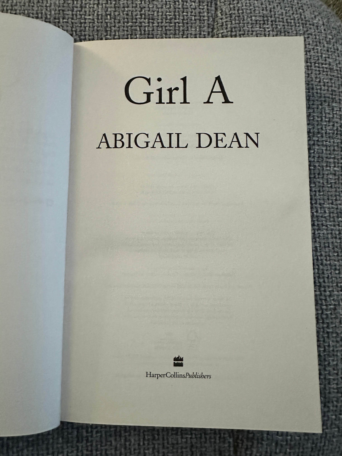 2021 Girl A - Abigail Dean(HarperCollins) - Honeyburn Books (UK)
