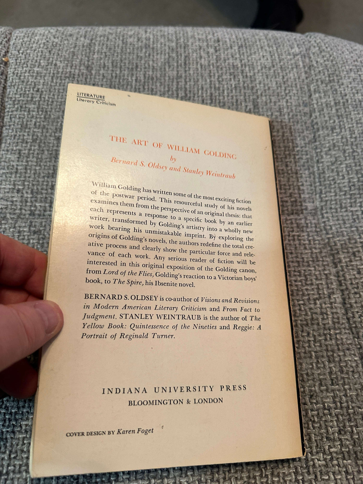 1968*1st* The Art Of William Golding - Bernard S. Oldsey & Stanley Weintraub (Midland Book) USA Edition