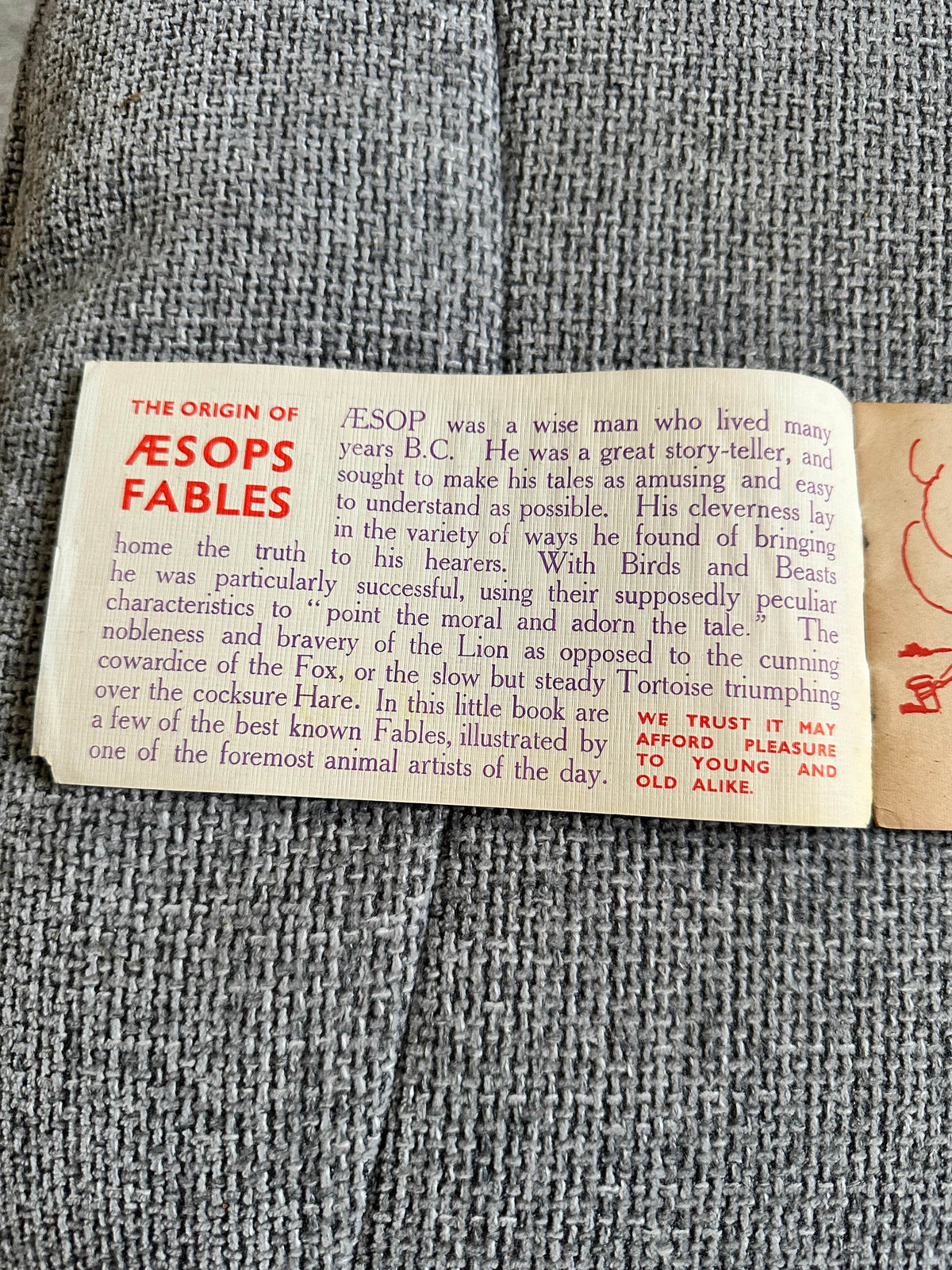 1930’s Æsop’s Fables (No1 Success Series) Harry Rountree Illust (W. H. C. London publisher) - Honeyburn Books (UK)