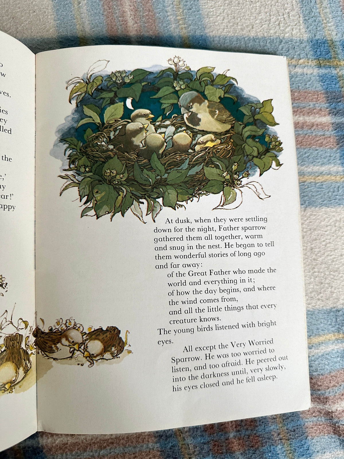 1983 The Very Worried Sparrow - Meryl Doney(Illust Gillian Gaze) Lion Book - Honeyburn Books (UK)