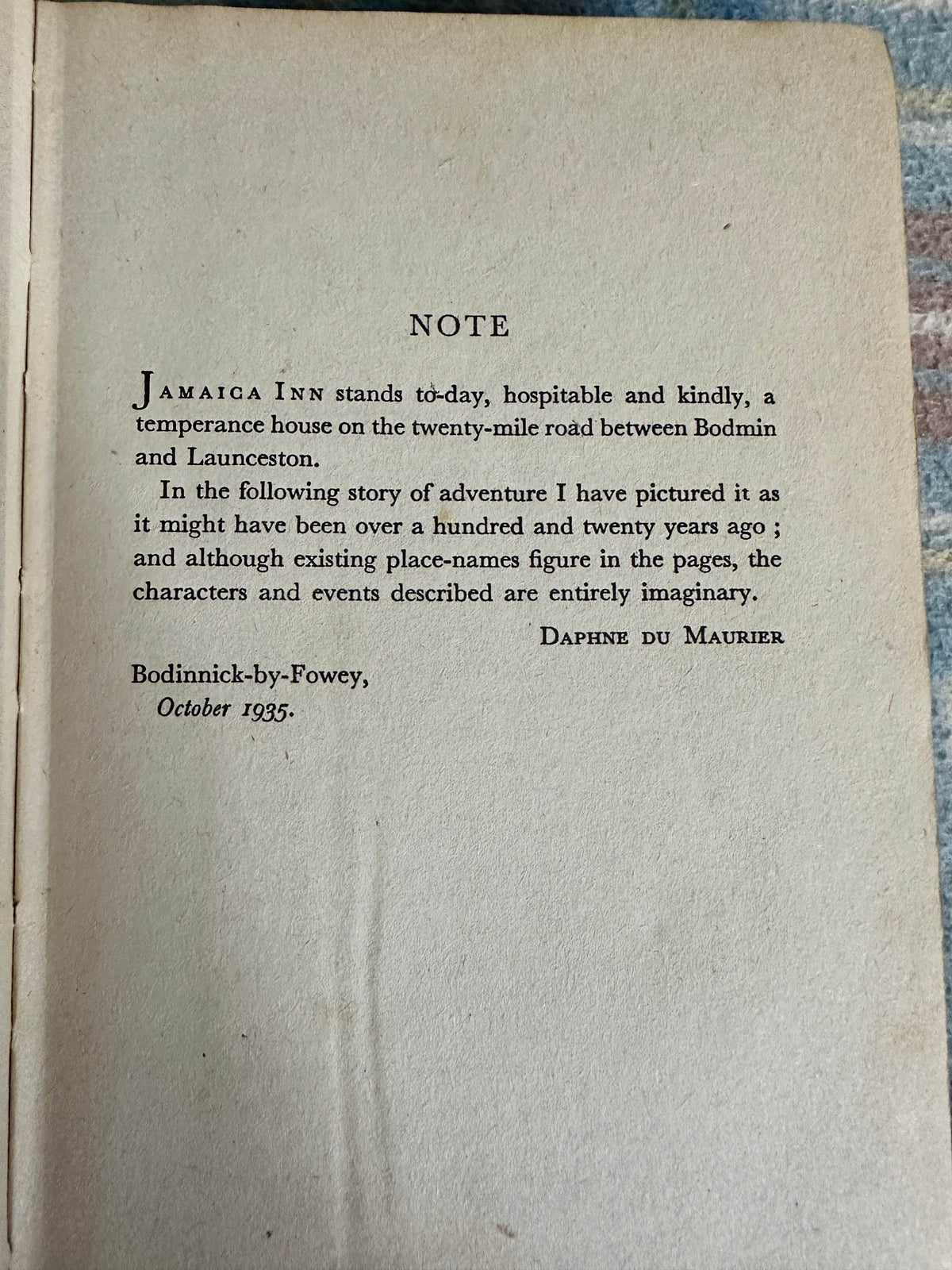 1941 Jamaica Inn - Daphne Du Maurier (Victor Gollancz) - Honeyburn Books (UK)
