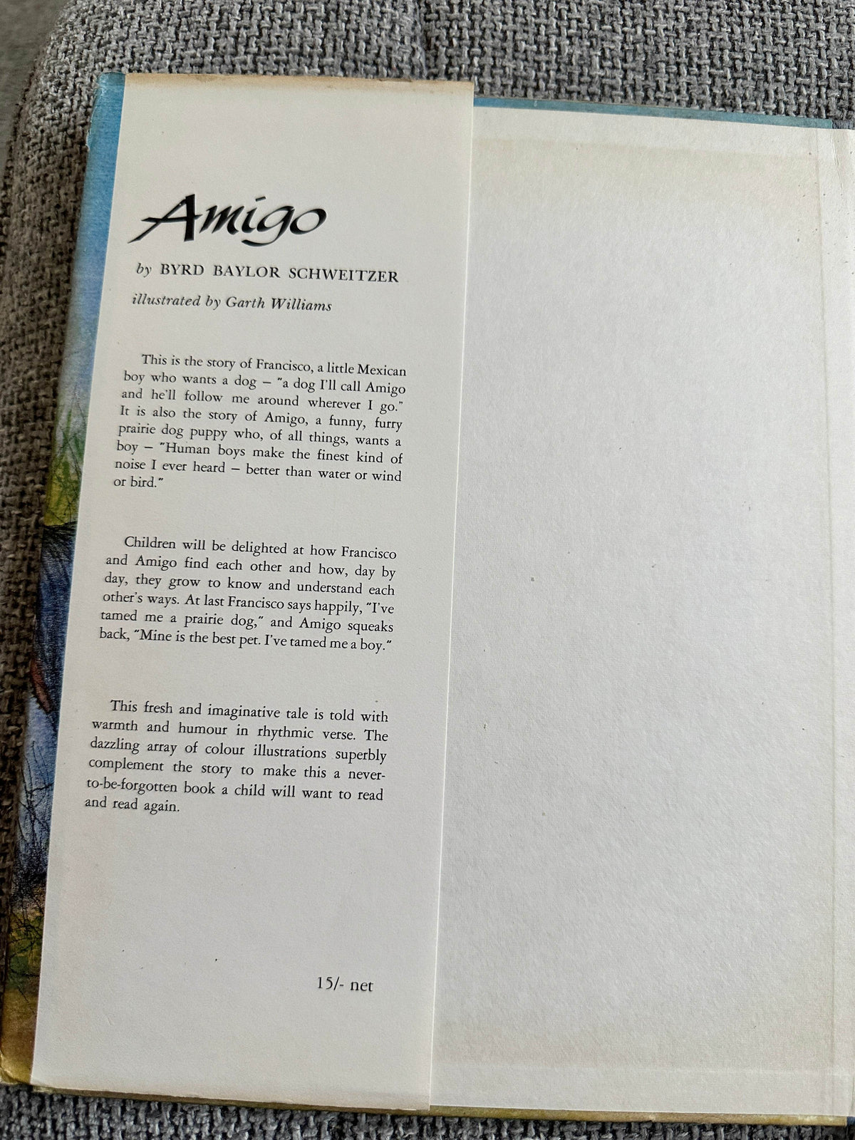 1965*1st* Amigo - Byrd Baylor Schweitzer (Garth Williams illustrated) Worlds Work Publisher - Honeyburn Books (UK)