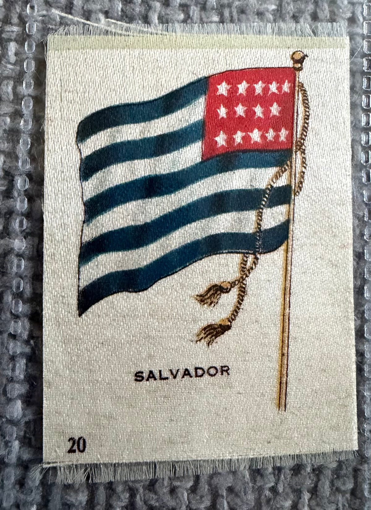 12 x Vintage Wix / B.D.V. Tobacco Silk Flag Cards — World Flags Collection c.1910s–1930s.