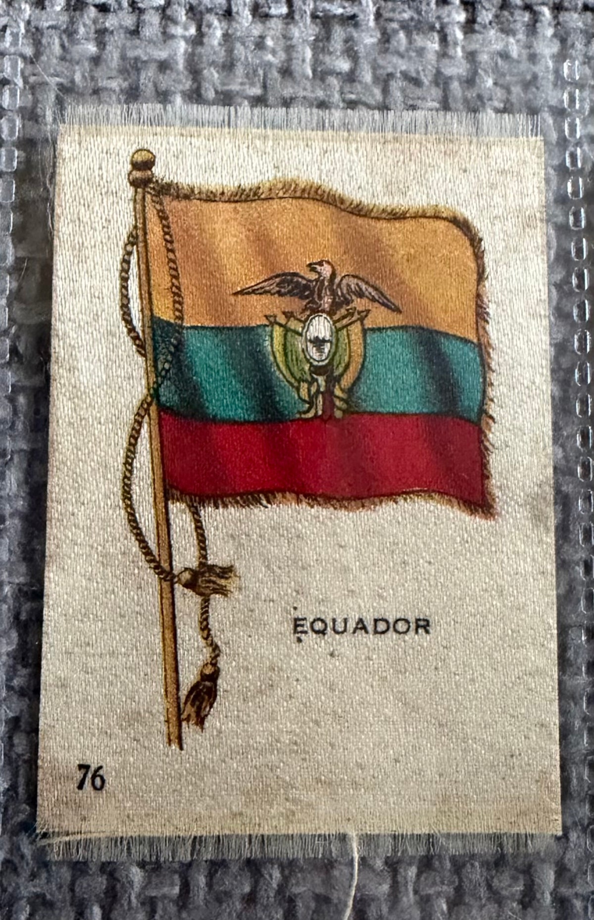 12 x Vintage Wix / B.D.V. Tobacco Silk Flag Cards — World Flags Collection c.1910s–1930s.