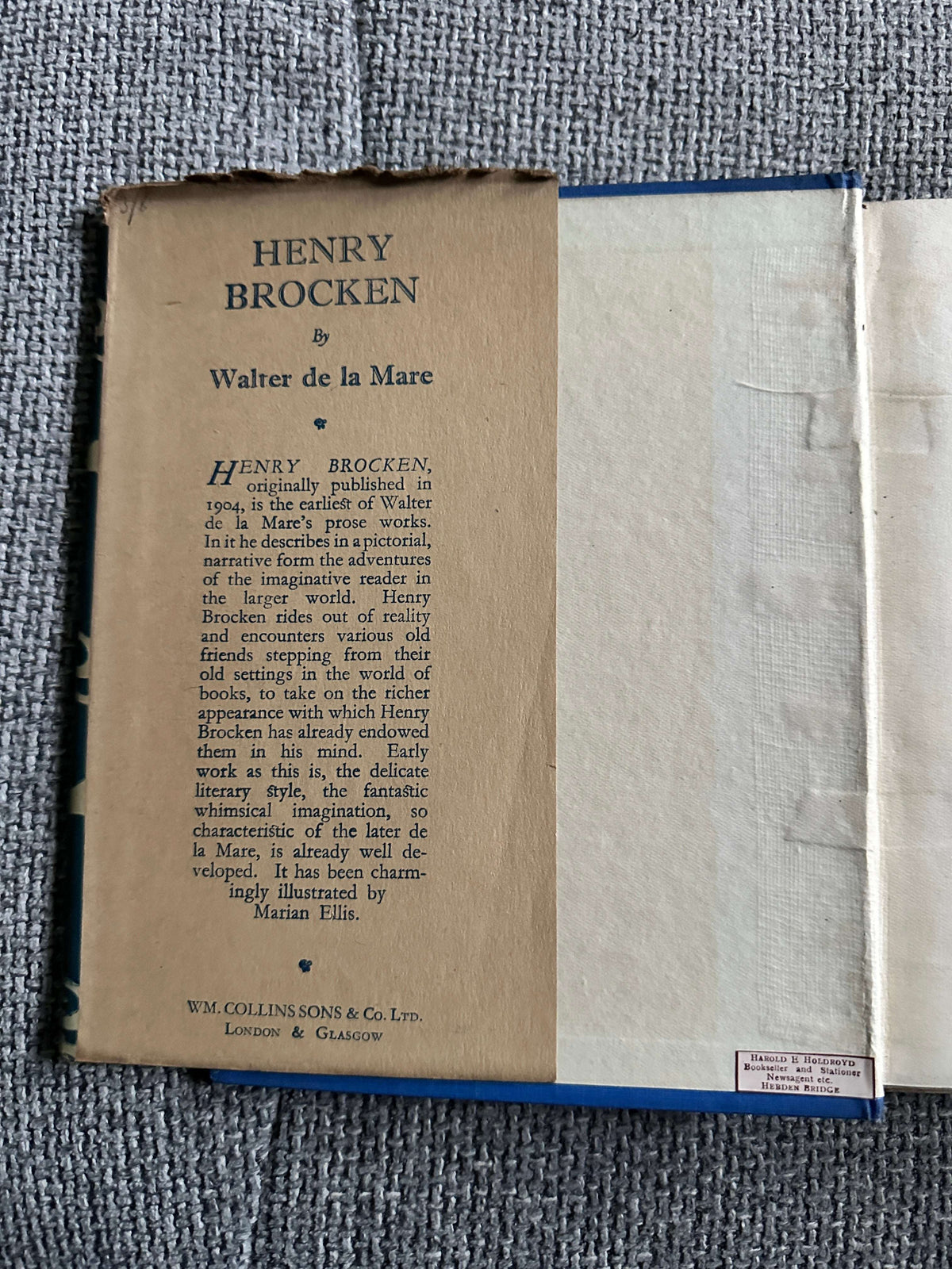 1924 Henry Brocken - Walter De La Maré (Marian Ellis illustration) Collins Pub.