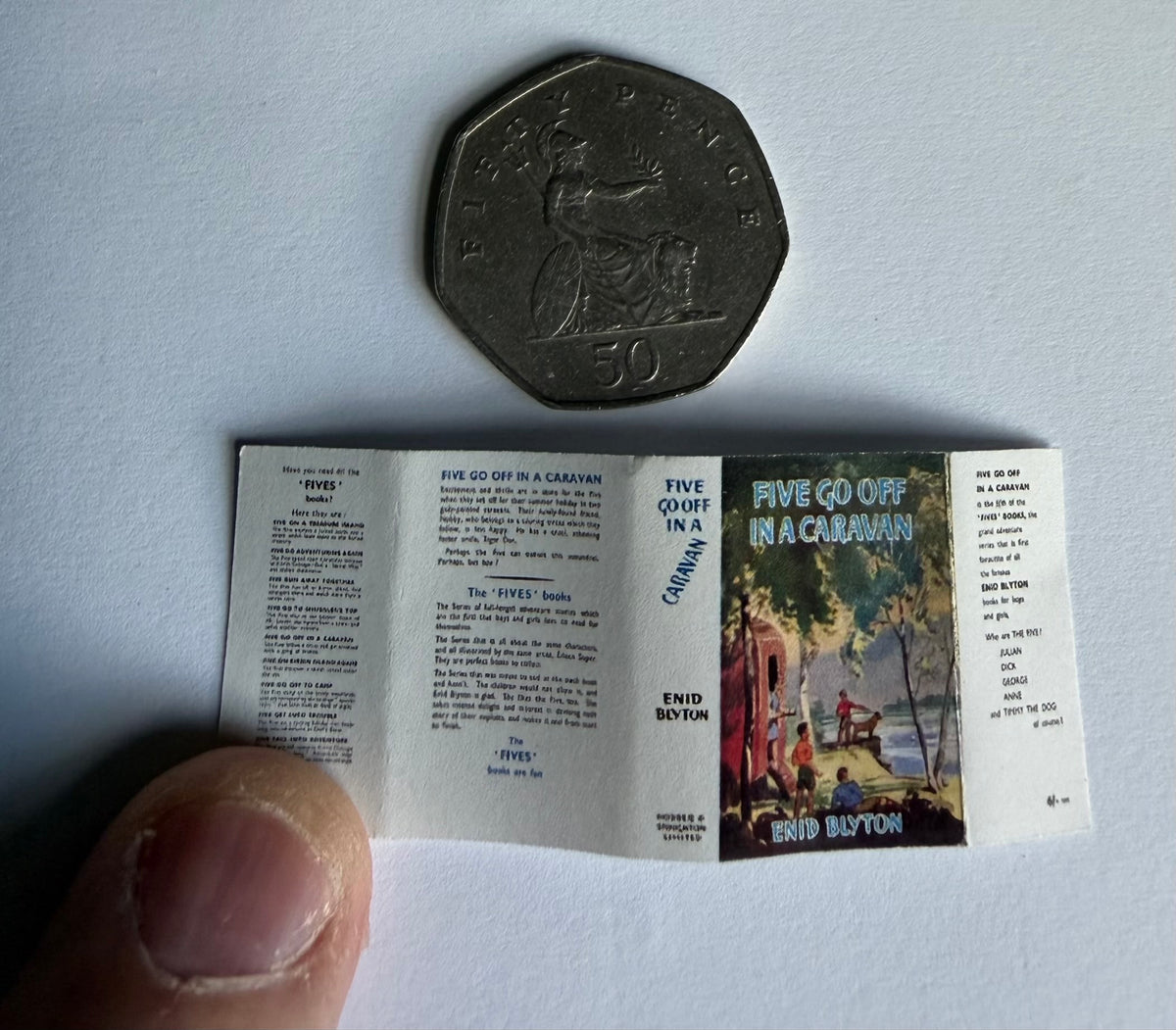 Five Go Off In A Caravan 1:12 scale 2x3 detachable dust jacket