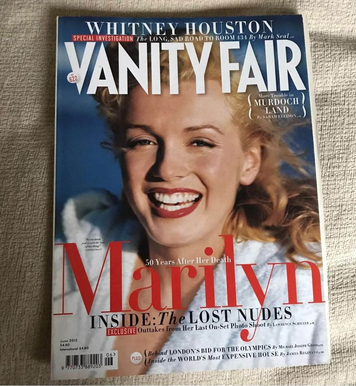 *RARE* Vanity Fair June 2012 Marilyn Monroe Lost Nudes Issue - Honeyburn Books (UK)
