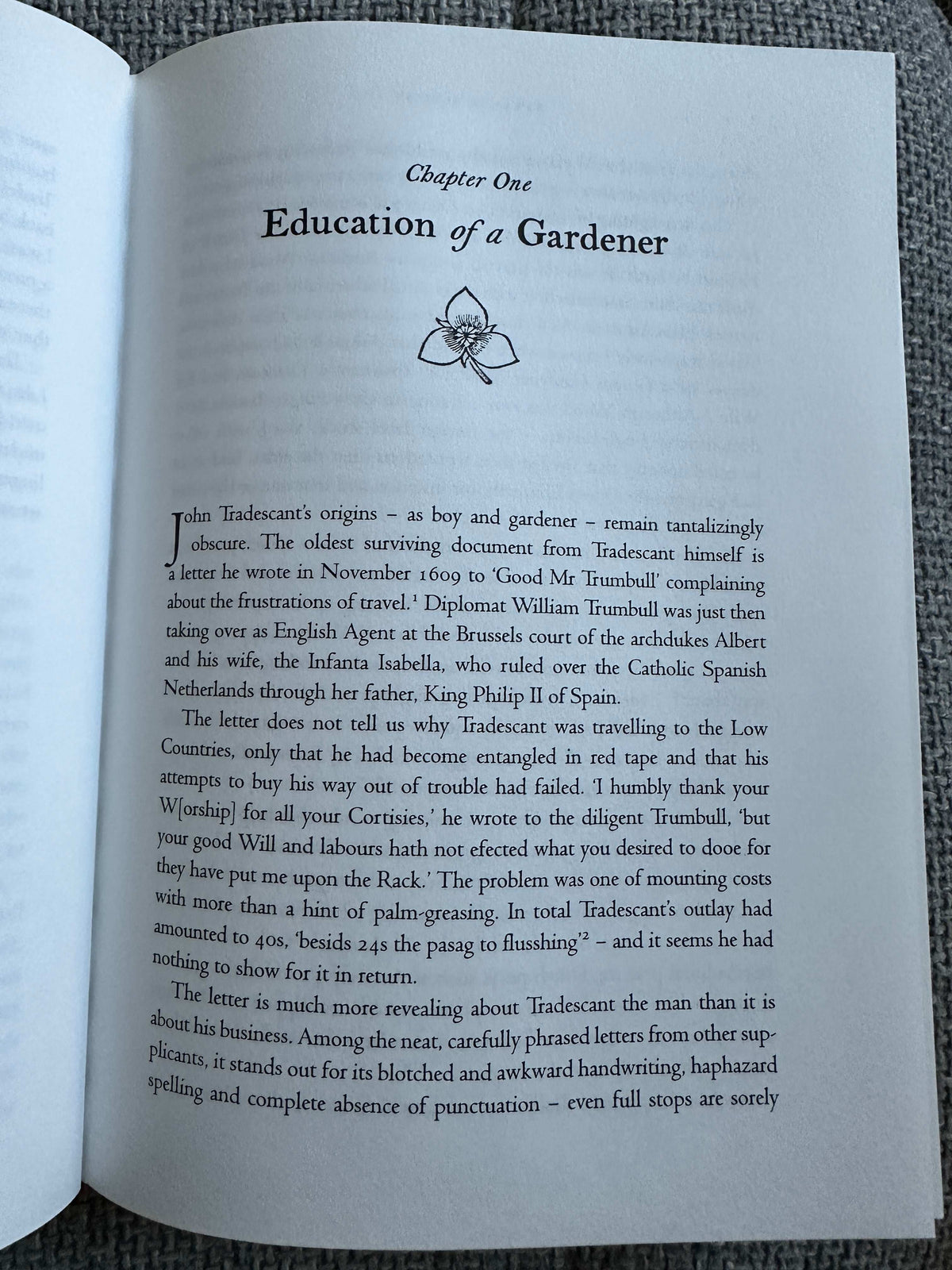Strange Blooms first edition for sale featuring chapter on the Education of a Gardener