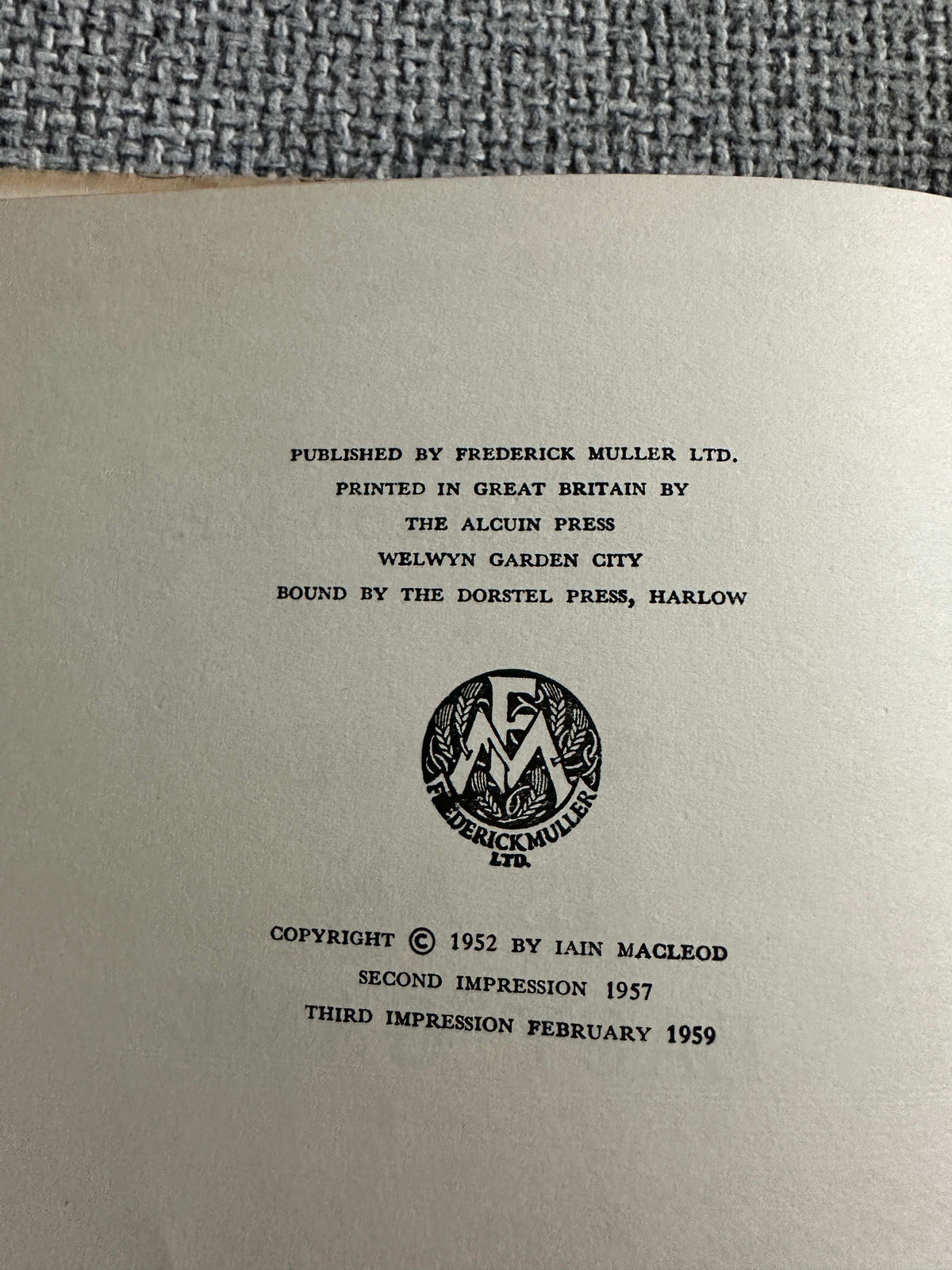 Interior page of the 1959 Bridge Is An Easy Game book showing publication details and copyright information
