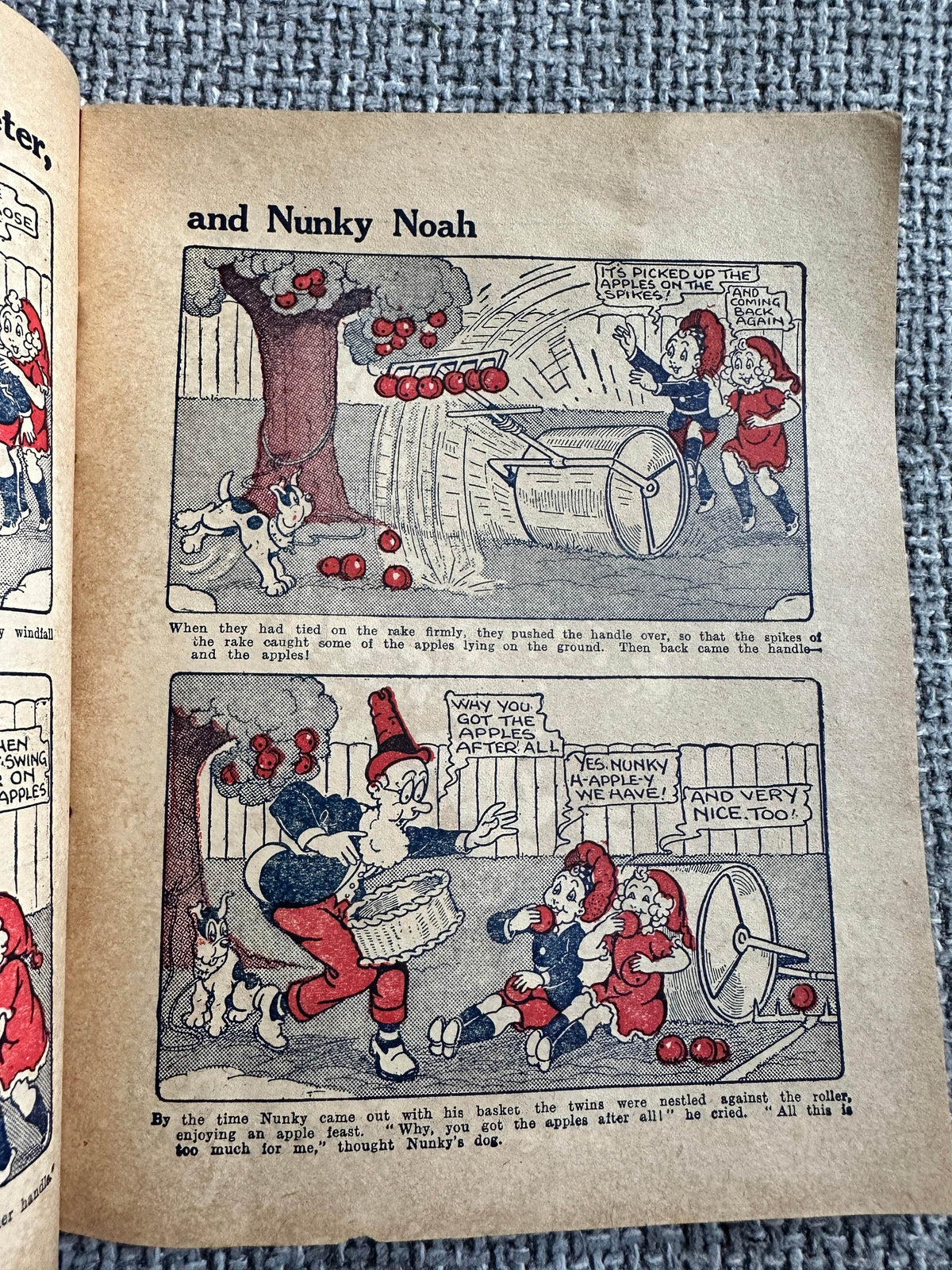 1934 Fairyland Tales vintage children's book featuring colorful illustrations of kids and a dog