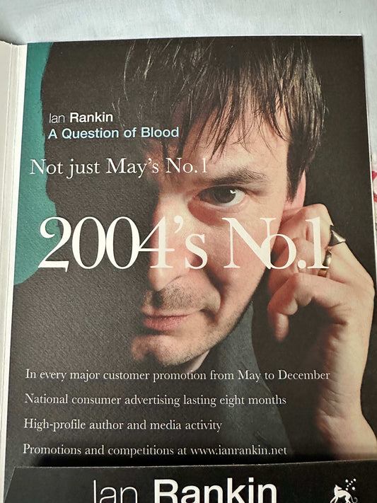 Ian Rankin signed press pack featuring promotional details for A Question of Blood