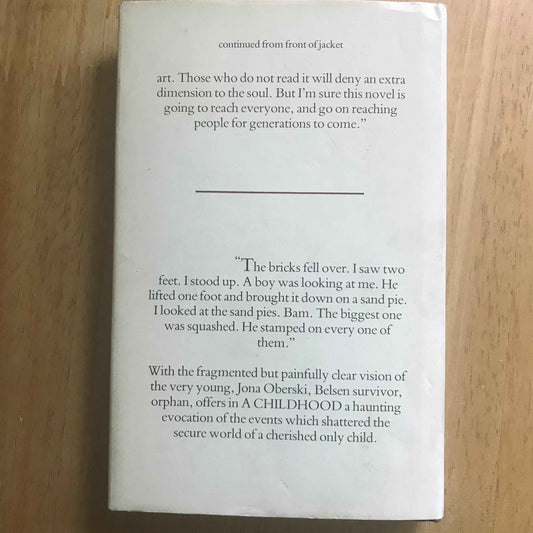 1983 Jona Oberski A Childhood - Hodder and Stoughton Edition - Honeyburn Books (UK)