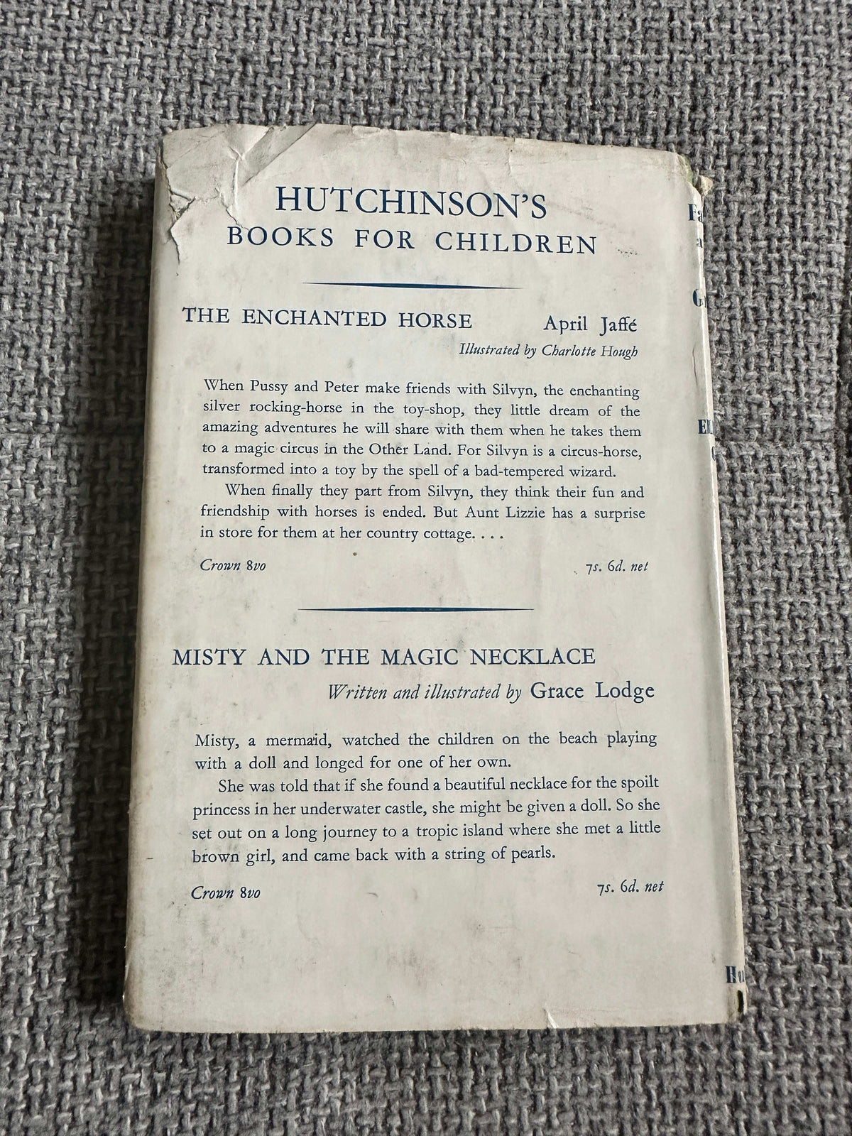 Miss Fairitch and the Little Greenes first edition book cover featuring children's illustrations and descriptions.