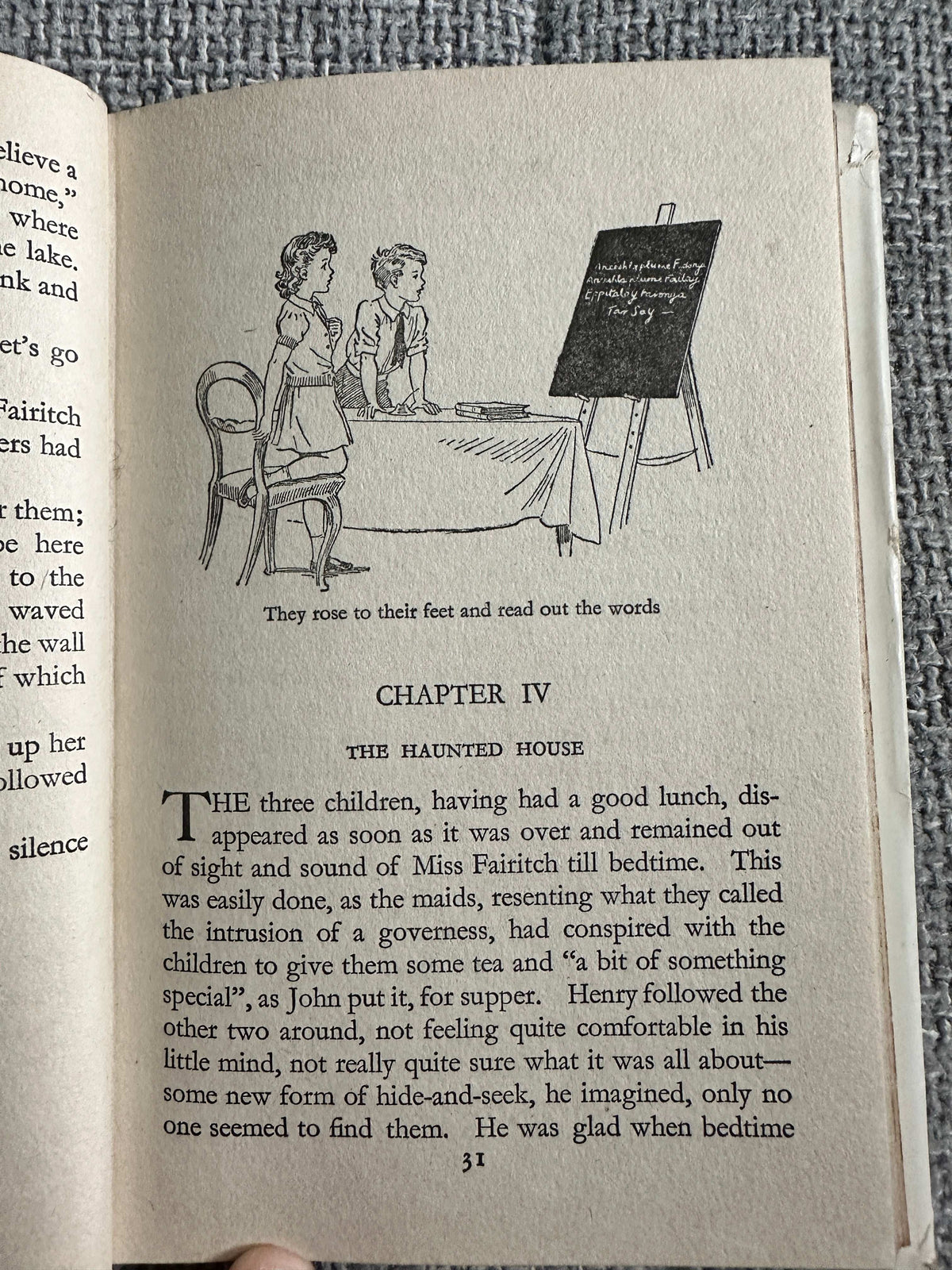 Miss Fairitch and the Little Greenes first edition illustrated chapter about the haunted house