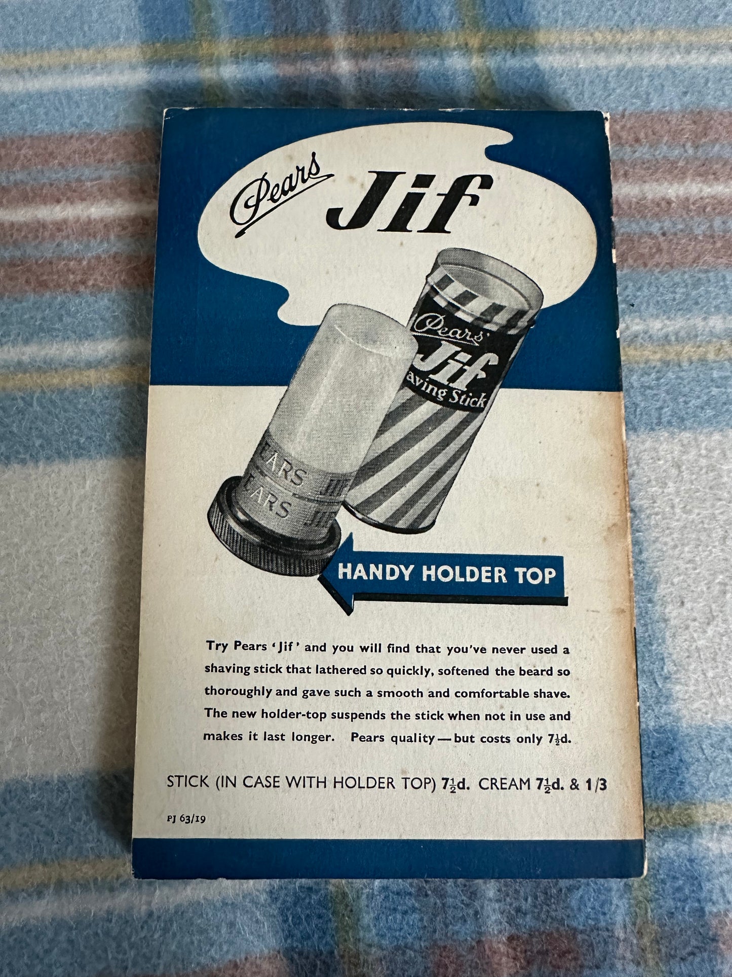 Pears Jif Shaving Stick Holder Top with packaging and branding for smooth shaving experience