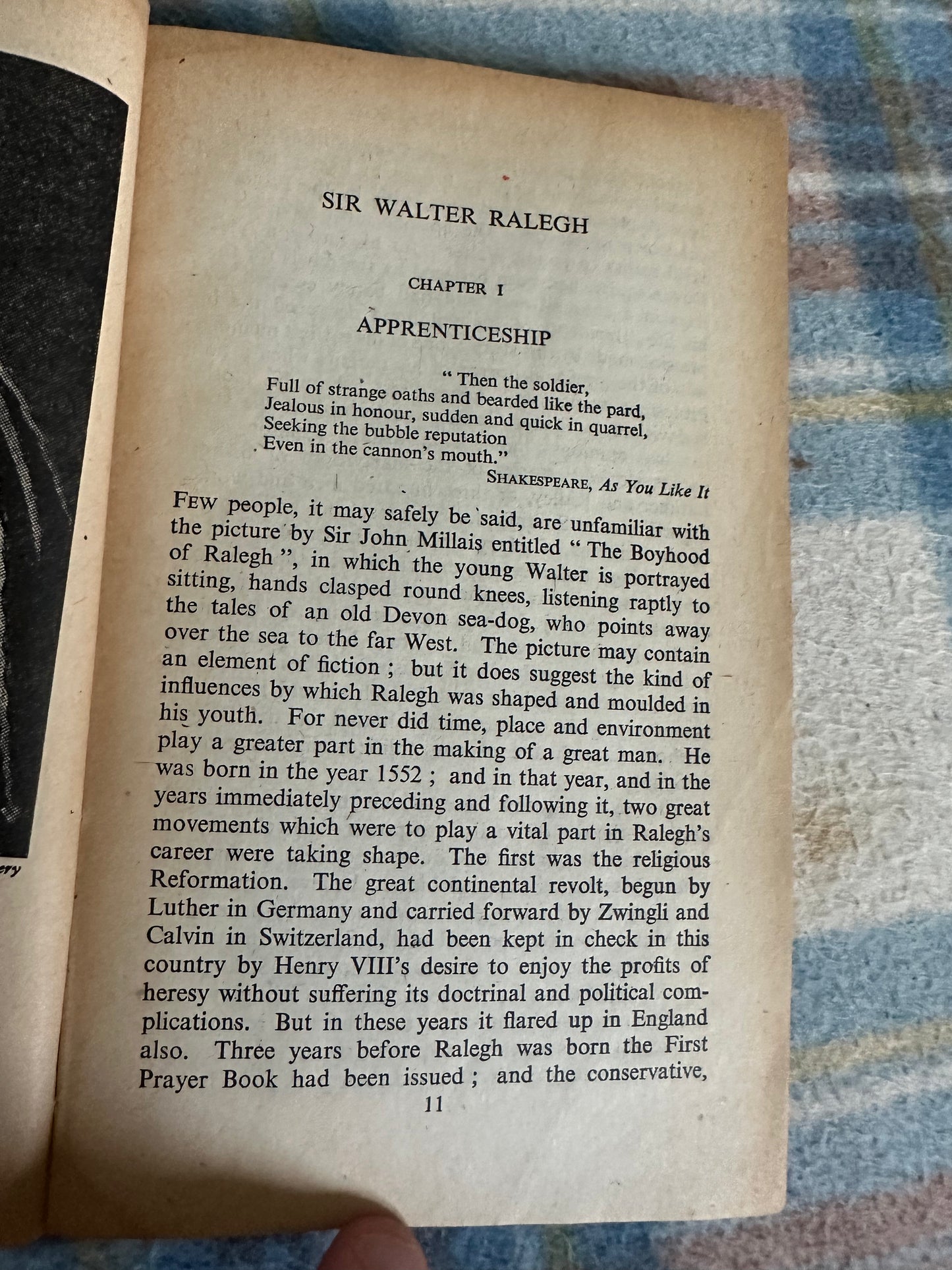 Sir Walter Ralegh biography first edition with detailed text on Ralegh's life and apprenticeship