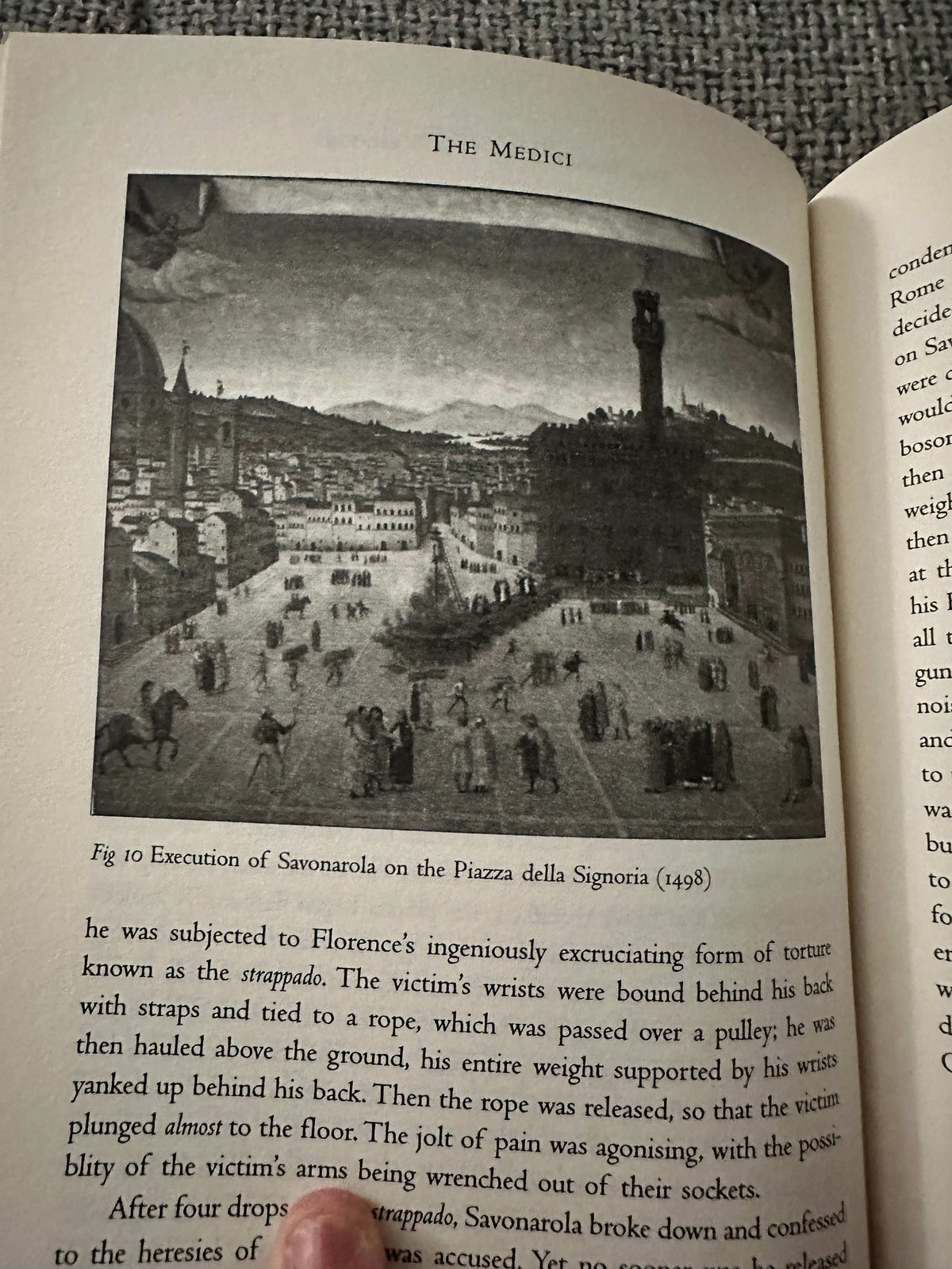 The Medici Godfathers Of The Renaissance first edition with a historical illustration of Savonarola's execution