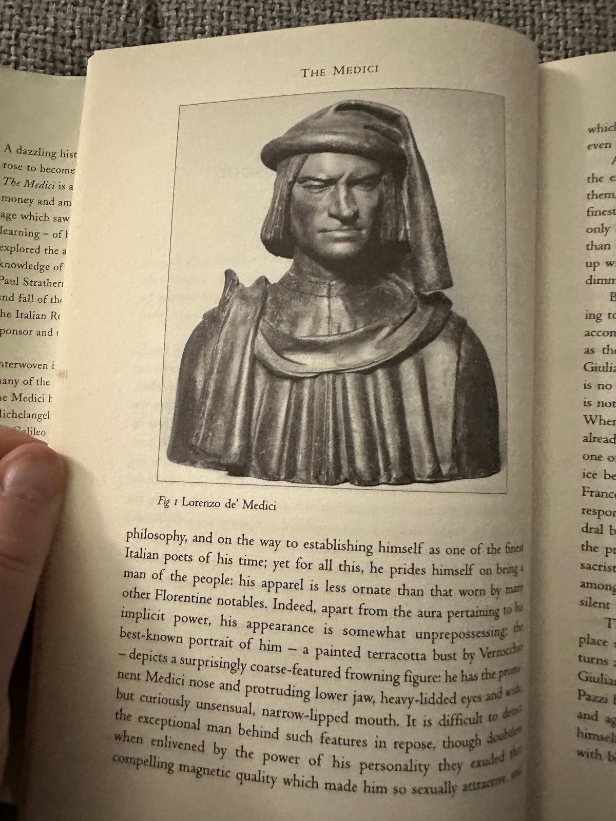 The Medici Godfathers Of The Renaissance first edition featuring a bust of Lorenzo de' Medici