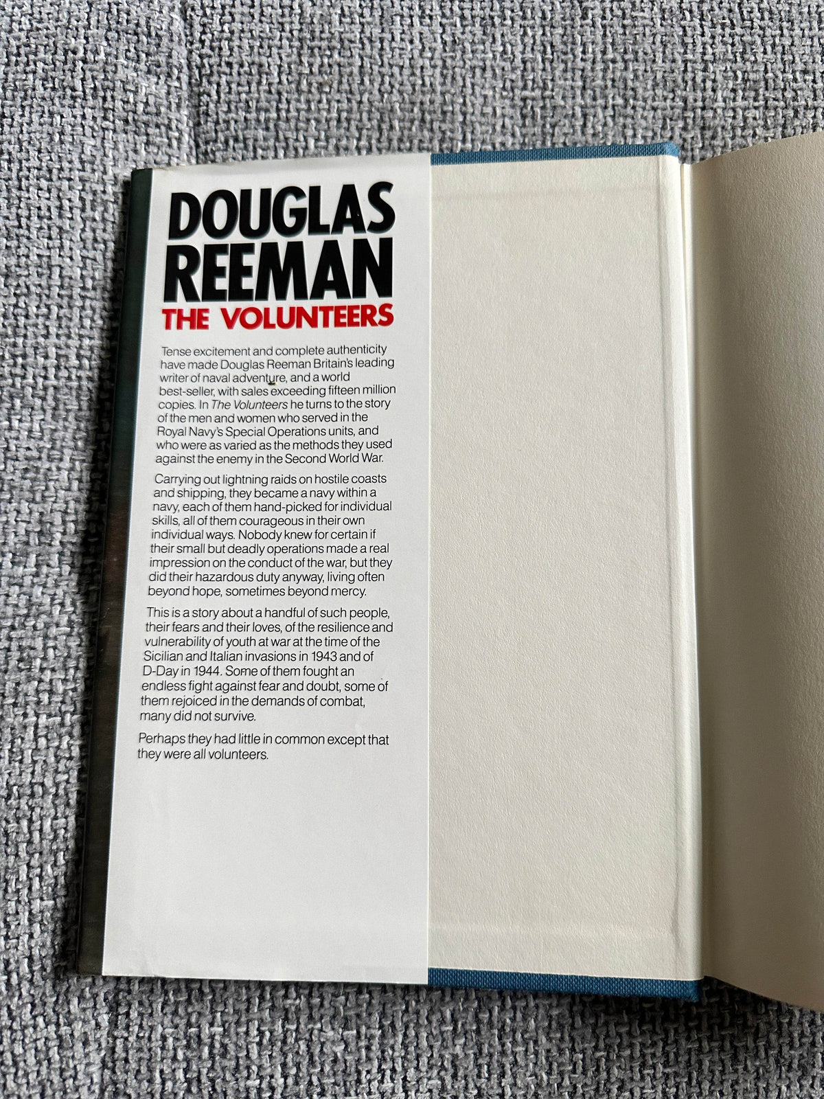 The Volunteers Douglas Reeman first edition book cover featuring author name and book details