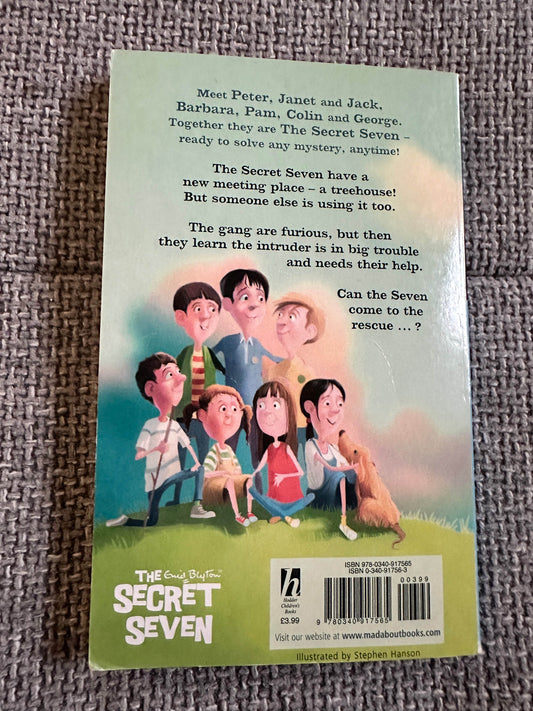 Back cover of Well Done Secret Seven Enid Blyton book featuring the children's adventure characters