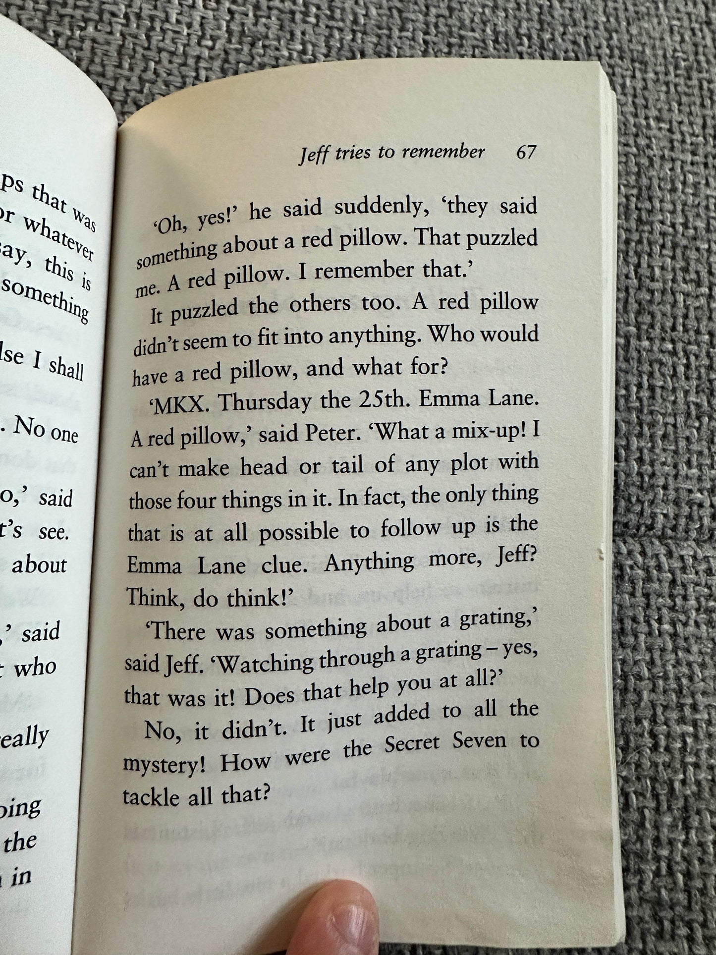 Interior page of Well Done Secret Seven Enid Blyton book showing text and illustrations for children's reading
