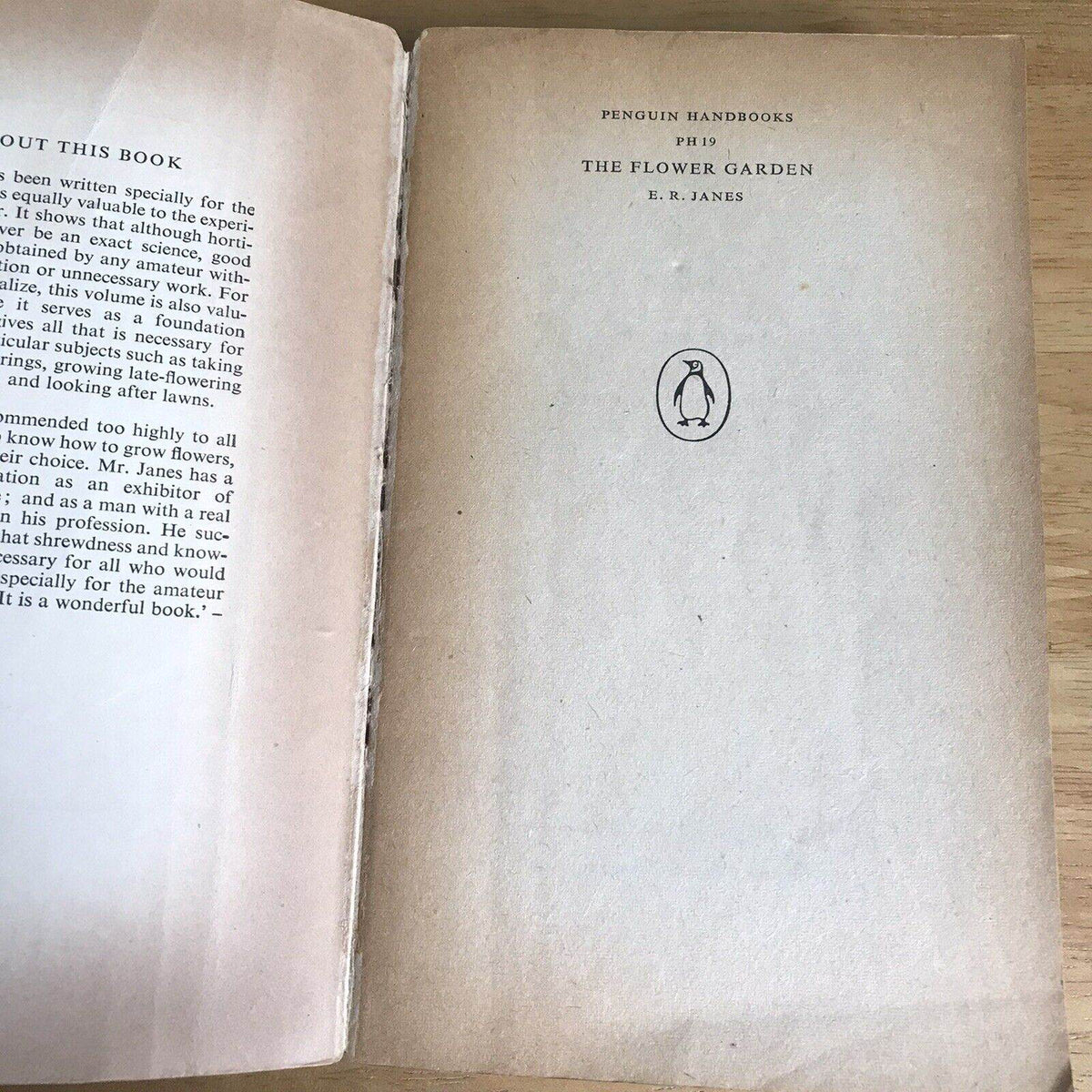 1953 The Flower Garden - E. R. Janes (Illust Arthur H. Hall) Penguin - Honeyburn Books (UK)