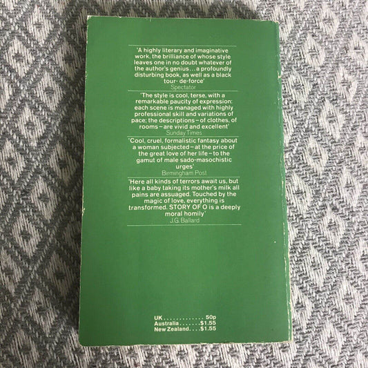 1972 The Story of O - Pauline Rēage(Corgi Publisher) - Honeyburn Books (UK)