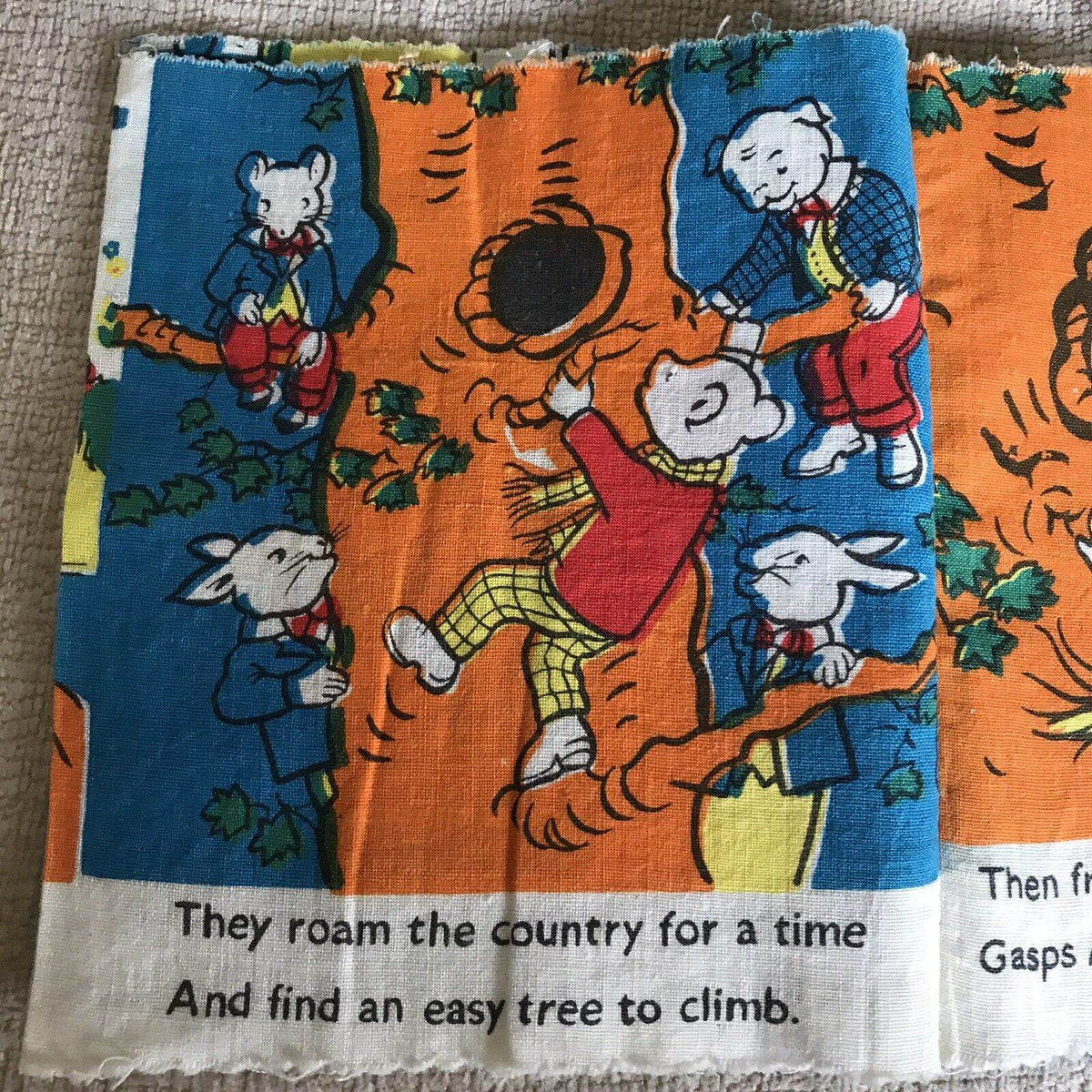 1972*RARE* Rupert Has A Picnic (Mary Tourtel Illust) Bancroft Cloth Books - Honeyburn Books (UK)