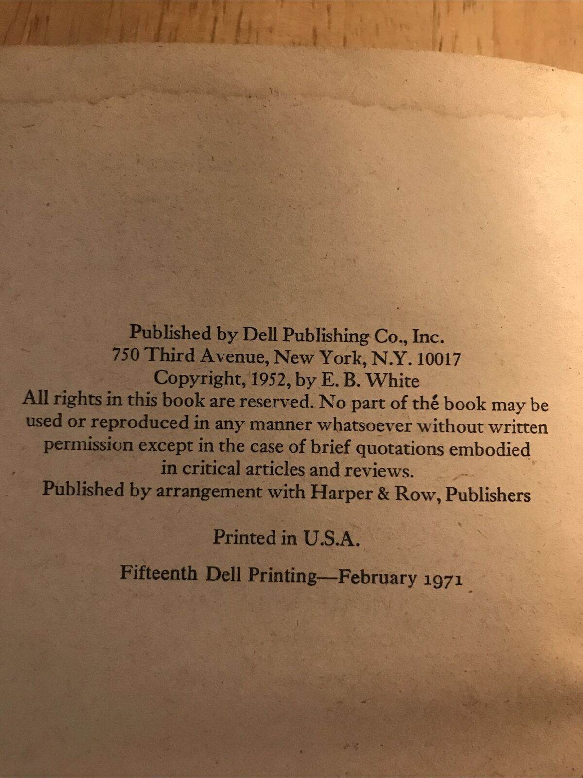 1971 Charlotte’s Web - E.B. White(Garth Williams illust) Yearling - Honeyburn Books (UK)