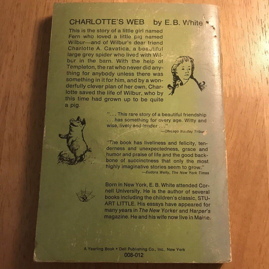 1971 Charlotte’s Web - E.B. White(Garth Williams illust) Yearling - Honeyburn Books (UK)