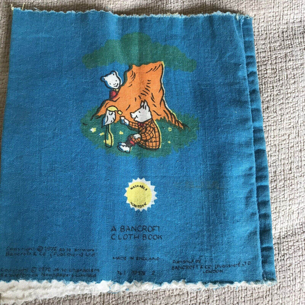 1972*RARE* Rupert Has A Picnic (Mary Tourtel Illust) Bancroft Cloth Books - Honeyburn Books (UK)