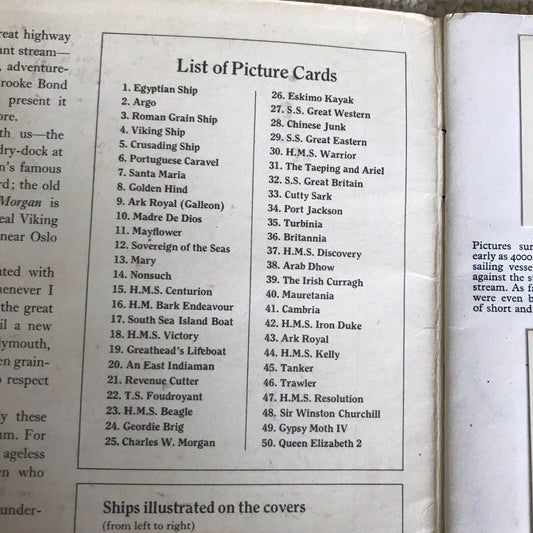 1960’s Brooke Bond Teacard The Saga Of Ships Complete Set - Honeyburn Books (UK)