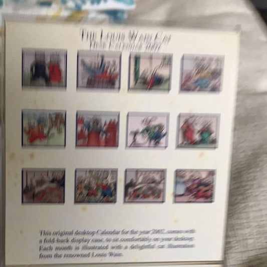 2002 Louis Wain Cats Calendar - Slightly Used with Cute Cats Postcard in Desktop CD Style - Honeyburn Books (UK)