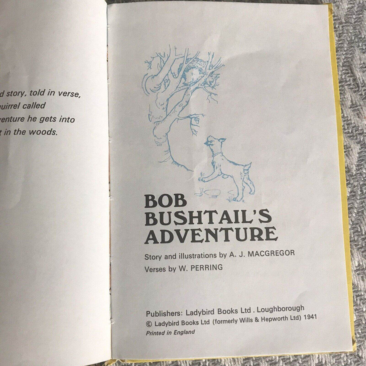 1977 Bob Bushtail’s Adventure(Series 401) A. MacGregor & W. Perring(Ladybird Boo - Honeyburn Books (UK)