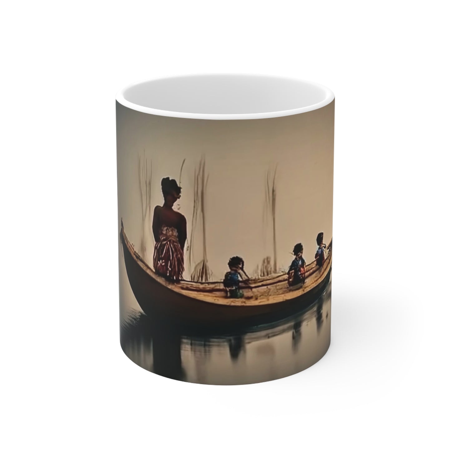 African River Scene Ceramic Coffee Cups, 11oz, 15oz