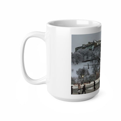 Edinburgh Castle Snow Ceramic Coffee Cups, 11oz, 15oz