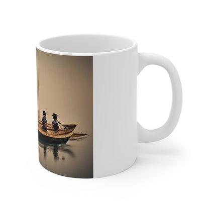 African River Scene Ceramic Coffee Cups, 11oz, 15oz