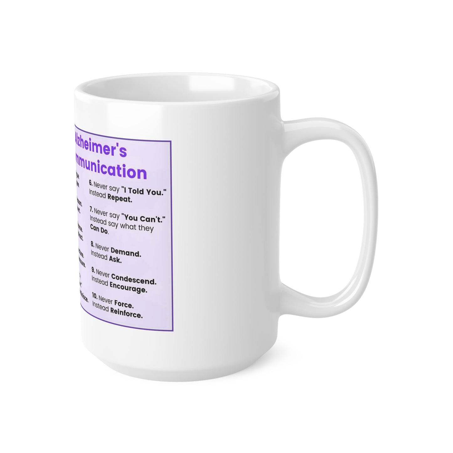 Alzheimer’s Ceramic Coffee Cups, 11oz, 15oz