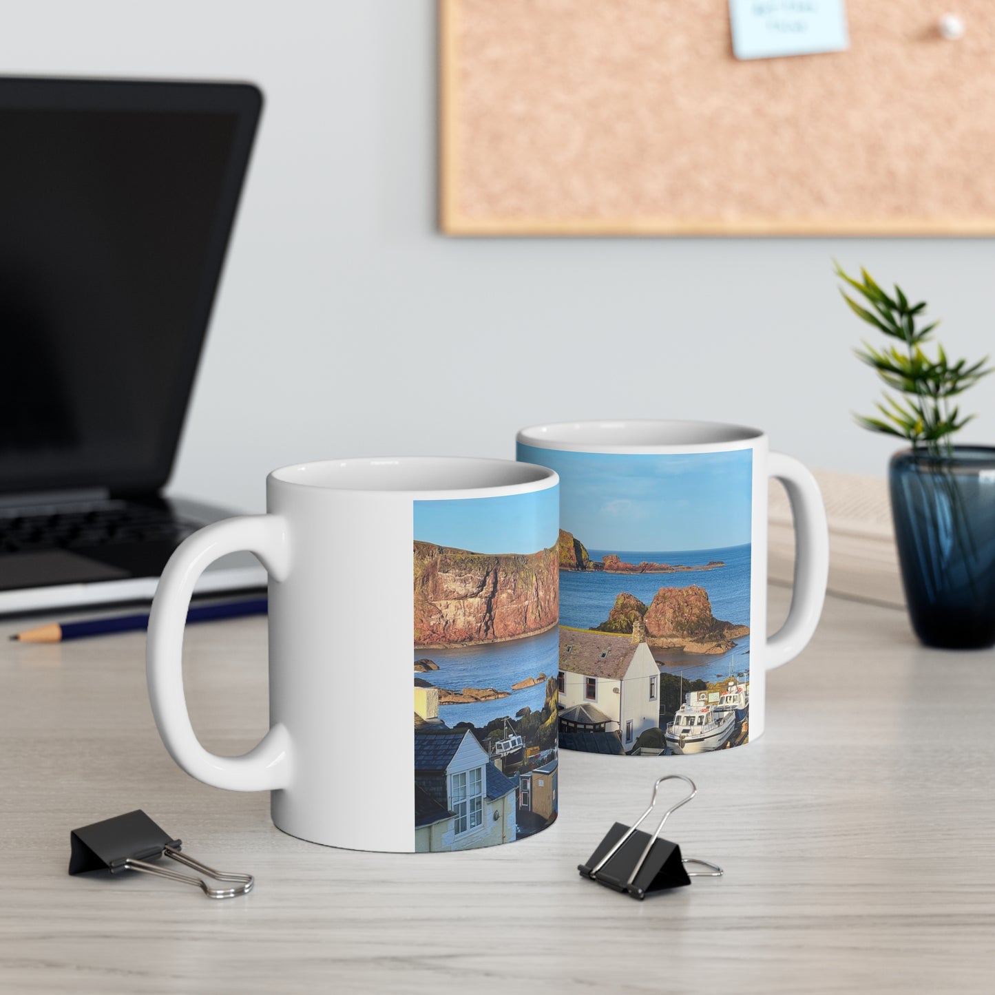 St.Abbs View out to sea Ceramic Coffee Cups, 11oz, 15oz