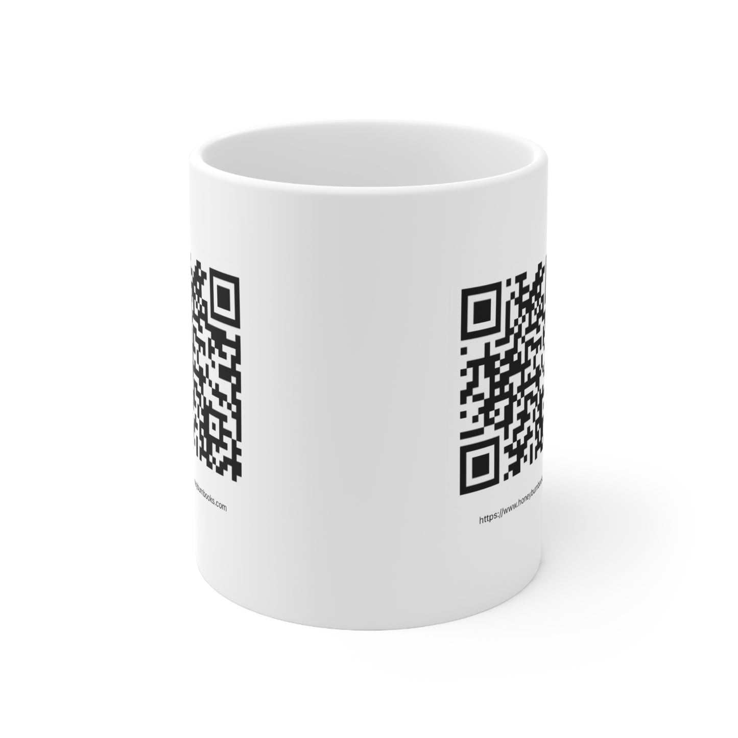 Honeyburn Books QRcode Ceramic Coffee Cups, 11oz, 15oz