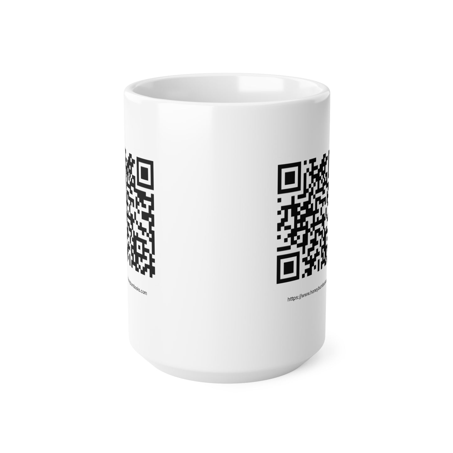 Honeyburn Books QRcode Ceramic Coffee Cups, 11oz, 15oz