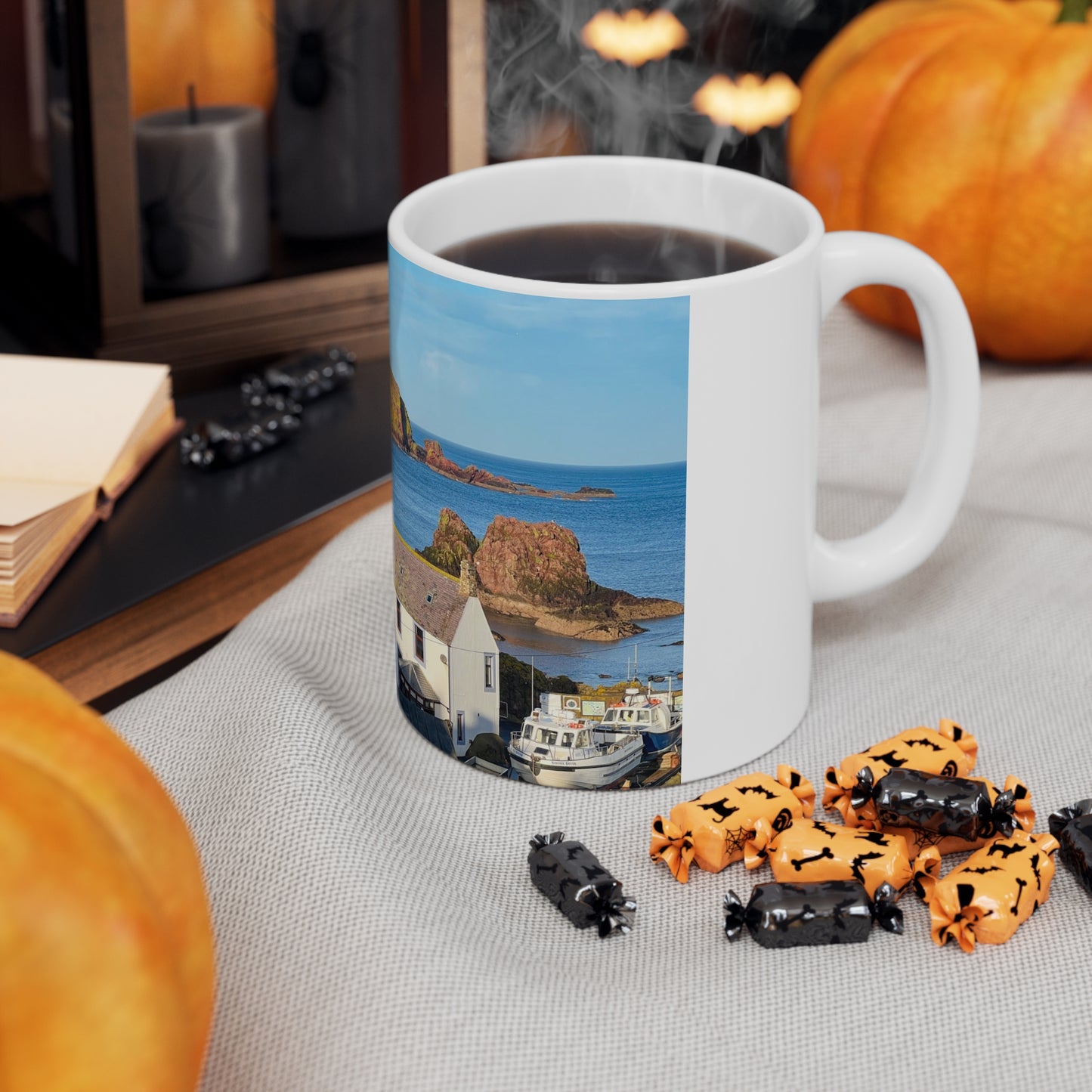 St.Abbs View out to sea Ceramic Coffee Cups, 11oz, 15oz