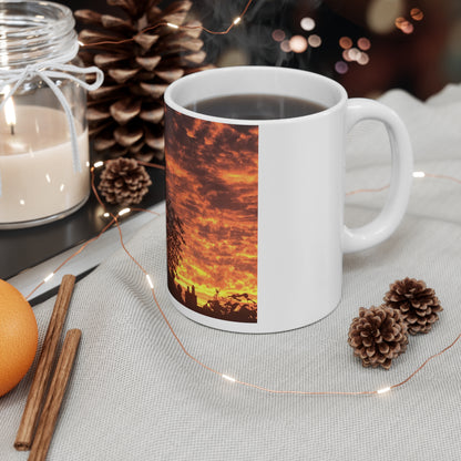 Fire In The Sky Ceramic Coffee Cups, 11oz, 15oz