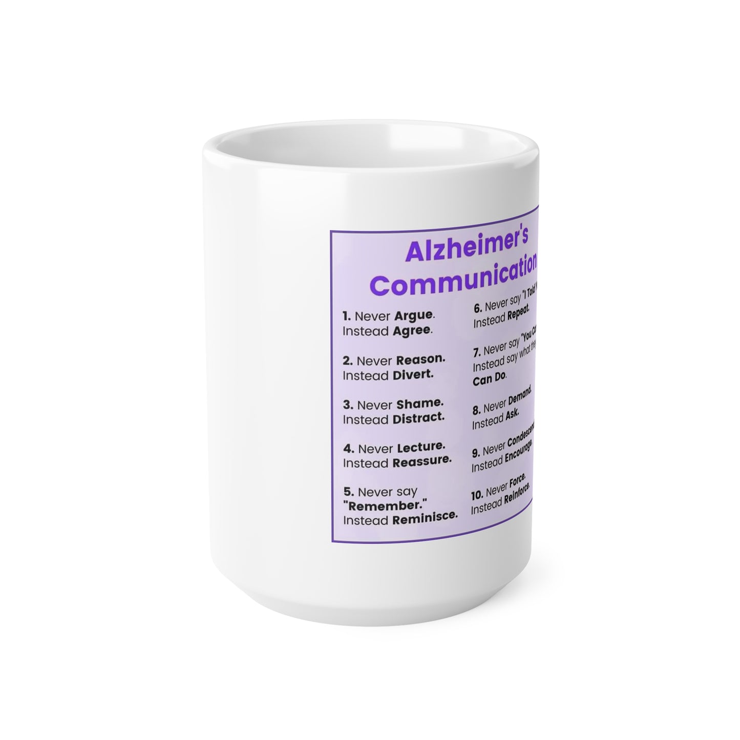 Alzheimer’s Ceramic Coffee Cups, 11oz, 15oz