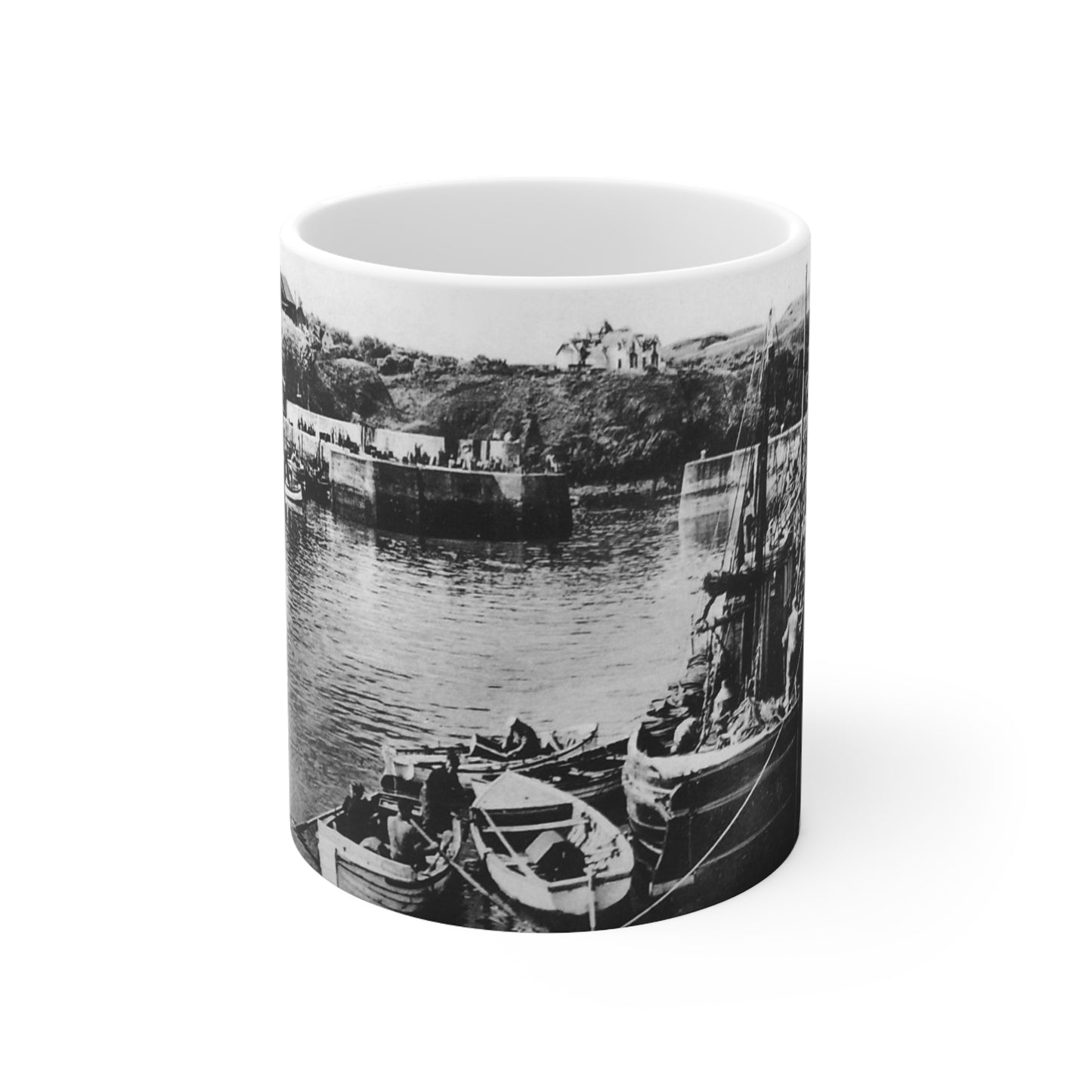 St.Abbs Harbour Old Picture Ceramic Coffee Cups, 11oz, 15oz