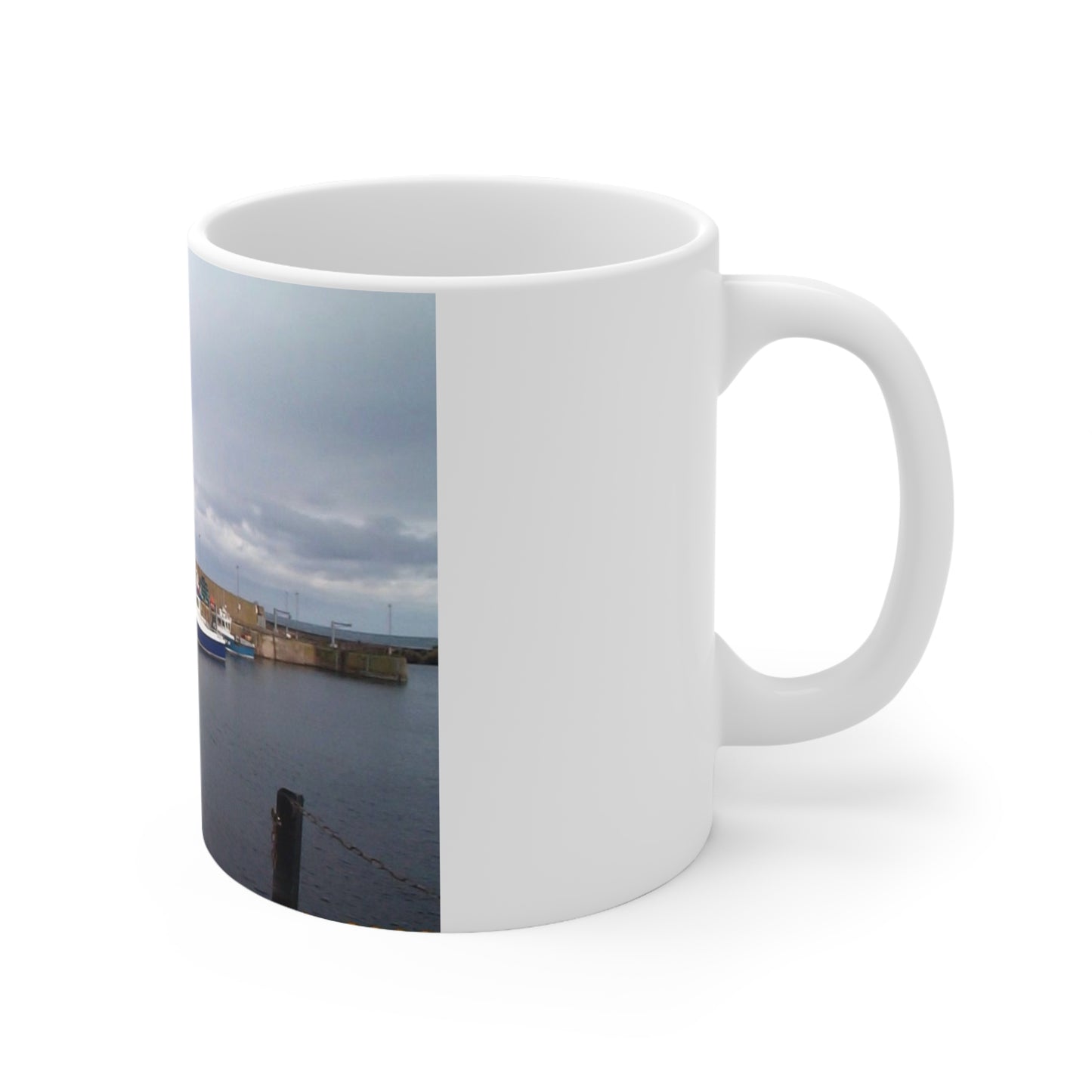 St.Abbs Harbour Ceramic Coffee Cups, 11oz, 15oz