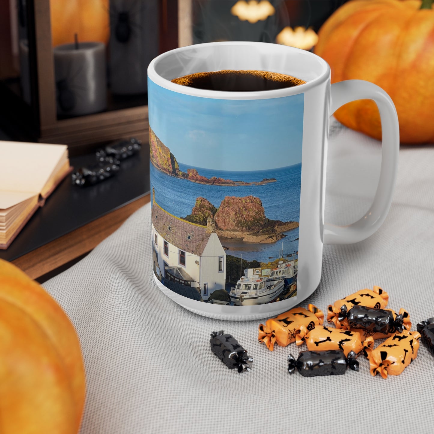 St.Abbs View out to sea Ceramic Coffee Cups, 11oz, 15oz