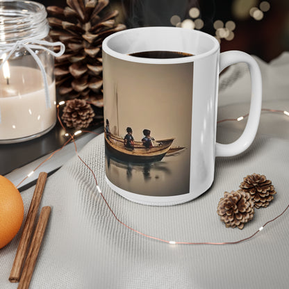 African River Scene Ceramic Coffee Cups, 11oz, 15oz